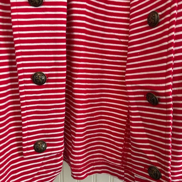 Tommy Hilfiger Womens Red & White Striped Button-Up Jacket M - Picture 6 of 8